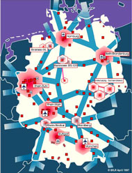 Karte: Metropolregionen in Deutschland